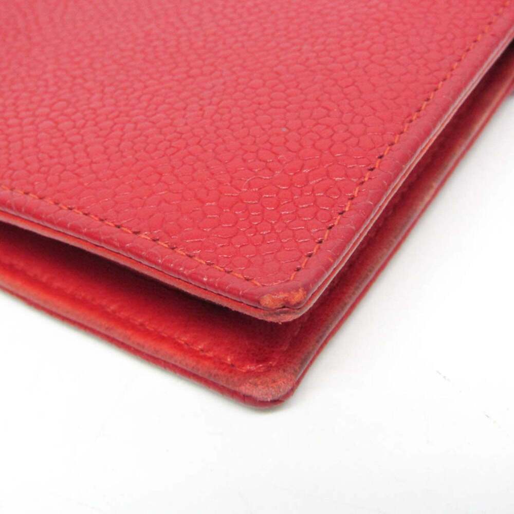 CHANEL Red Lambskin Leather Logo Wallet - Picture 8 of 16